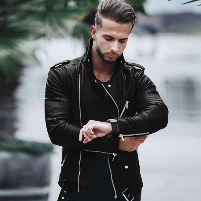 jaqueta couro masculina plus size