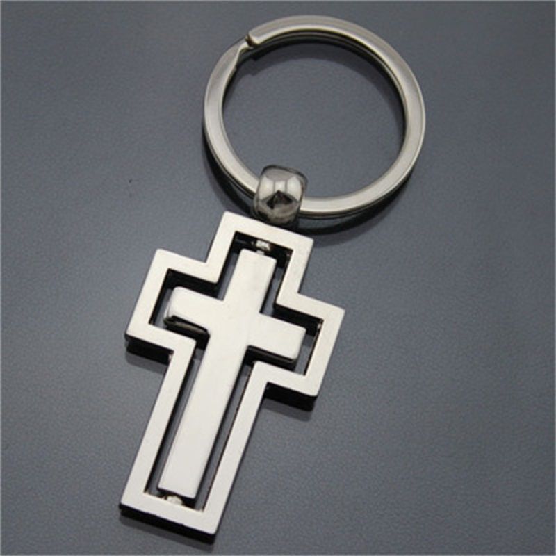 Cross Key Ring Metal Originality Rotatable Keys Buckle Church Gift ...