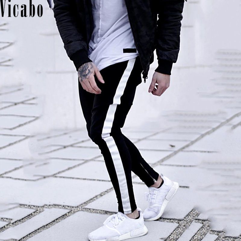 side tape black jeans