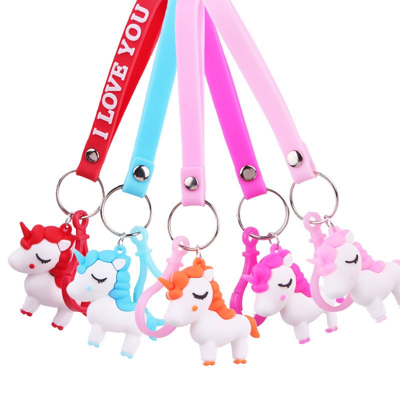 Unicorn Keychain Kids Rainbow Key Ring For Car Keys Door Keys Cute
