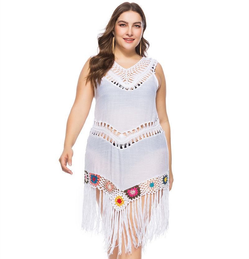 Compra IASKY 2019 Crochet Más El Tamaño Túnicas Para Las Mujeres De Playa  Traje De Baño Cubrir Traje De Baño Cubrir Borla Ropa De Playa Vestido De  Playa Pareo Barato | Entrega