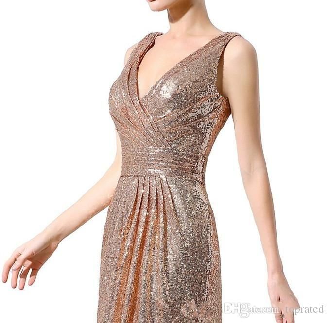 rose gold tea length dress