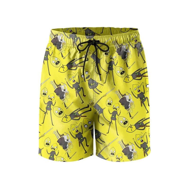 mens lemon swim trunks