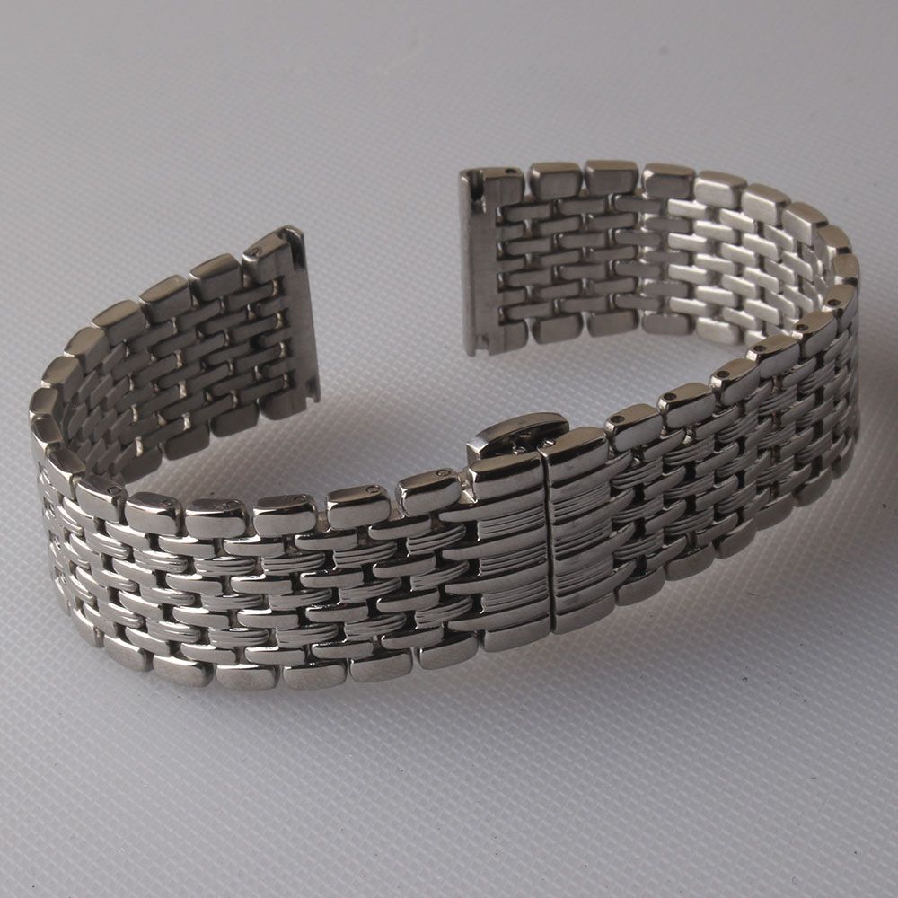 Watchbands For Quartz Watches Thin Stainless Steel Watch Strap Bracelet The Same As 9 Beads 18mm