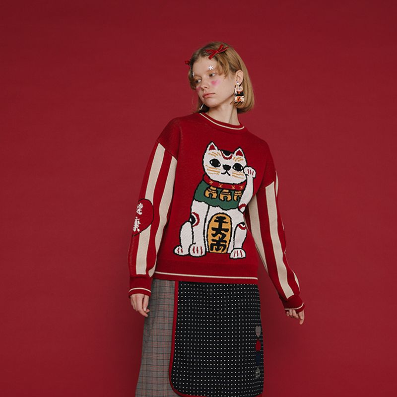 lucky cat sweater