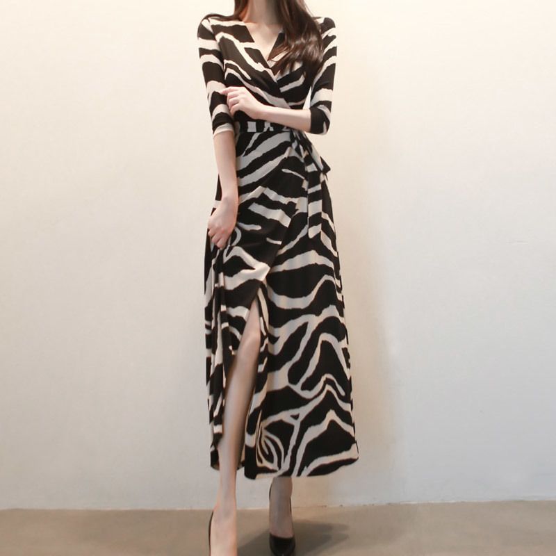 womens long wrap dress