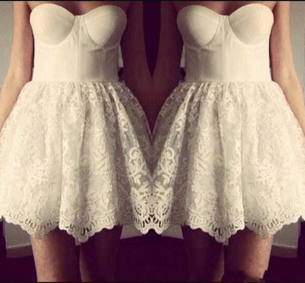 short lace skater dress