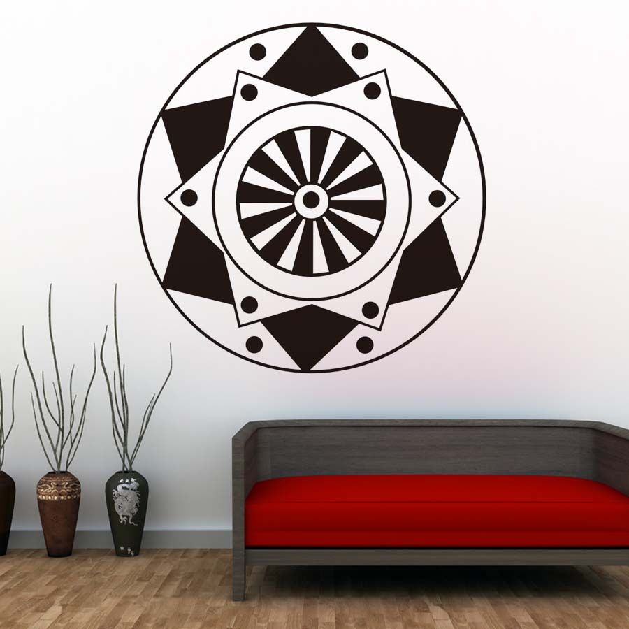 Popular Indian Pattern Wall Stickers Mandalas Flower Adhesive