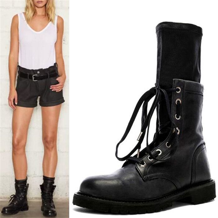 botas militares mujer negras