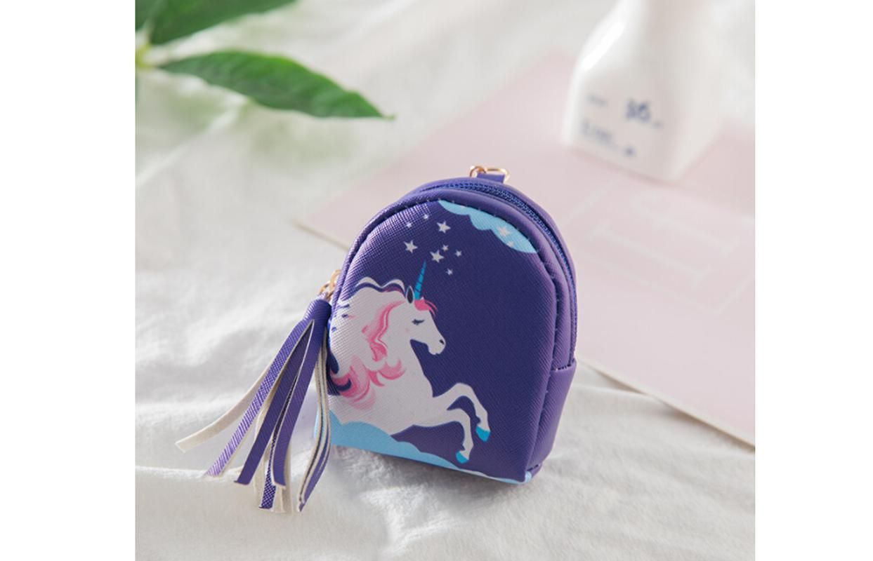 Fashion Kids Bag Unicorn Coin Purse Pouch Mini Bag Pu Leather Key