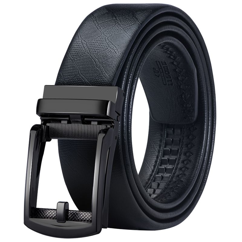 Para hombre negro hebilla automática cintura cinturones de cuero correa de la Cintura Nuevo Z3K1 BM 