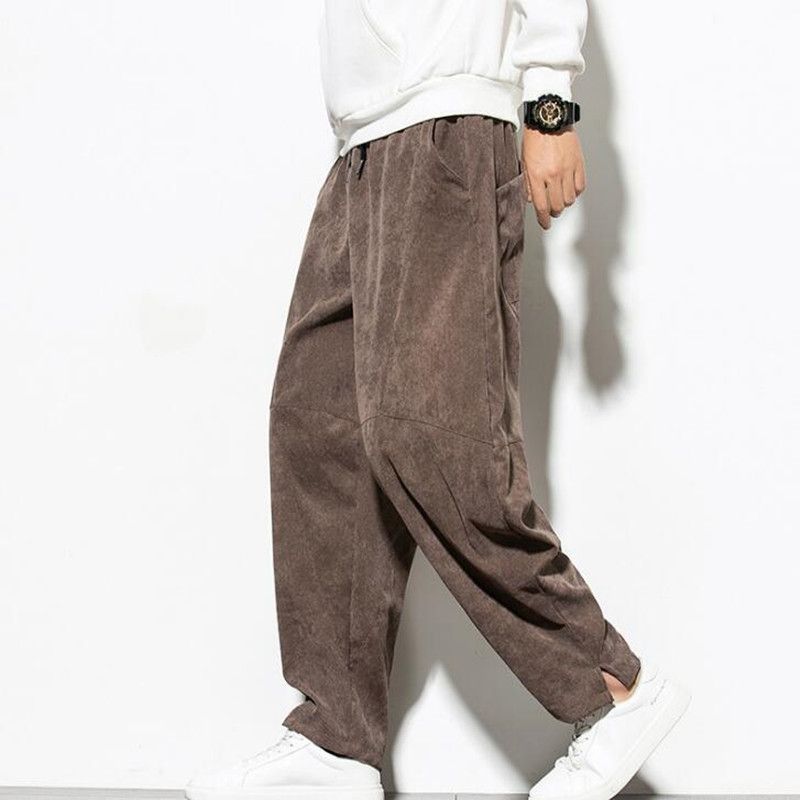 mens drawstring corduroy pants