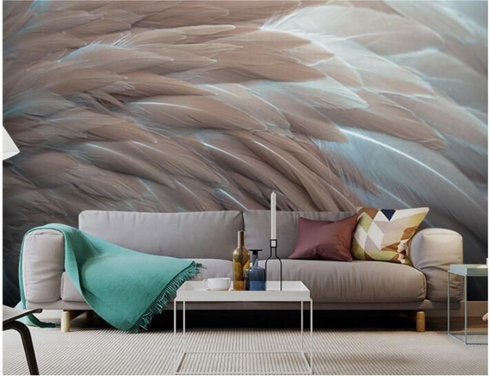 16d feather wallpapers modern living room TV background wall paper sofa  bedroom mural seamless Wallpaper