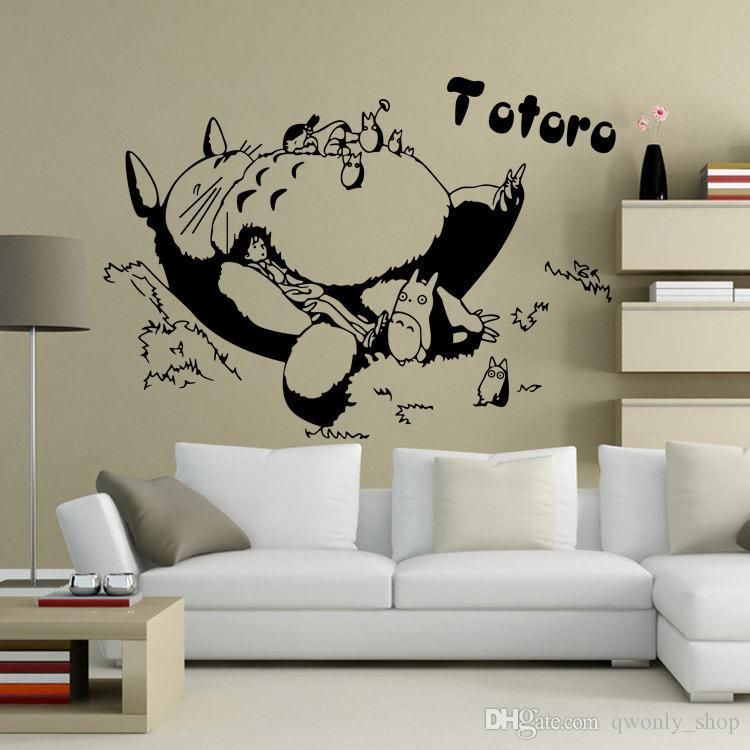 Sleeping Totoro Wall Decals Japanese Cartoon Totoro Wall Stickers