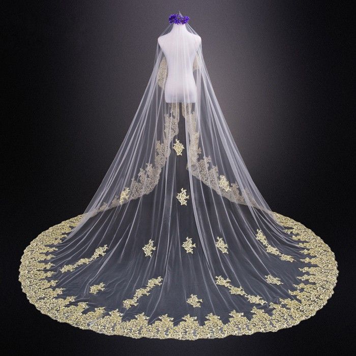 gold bridal veil