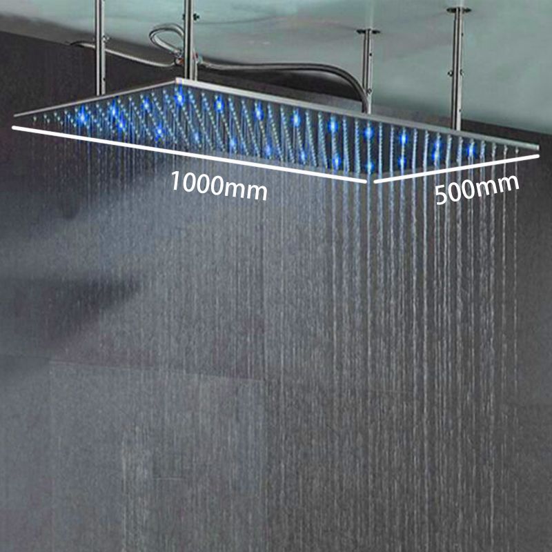 2019 New Arrival 2 Size Led Light Up Rainfall Shower Heads Water Powered Showerhead Bathroom Ceiling Shower Rain Head 304 Stainless Steel From