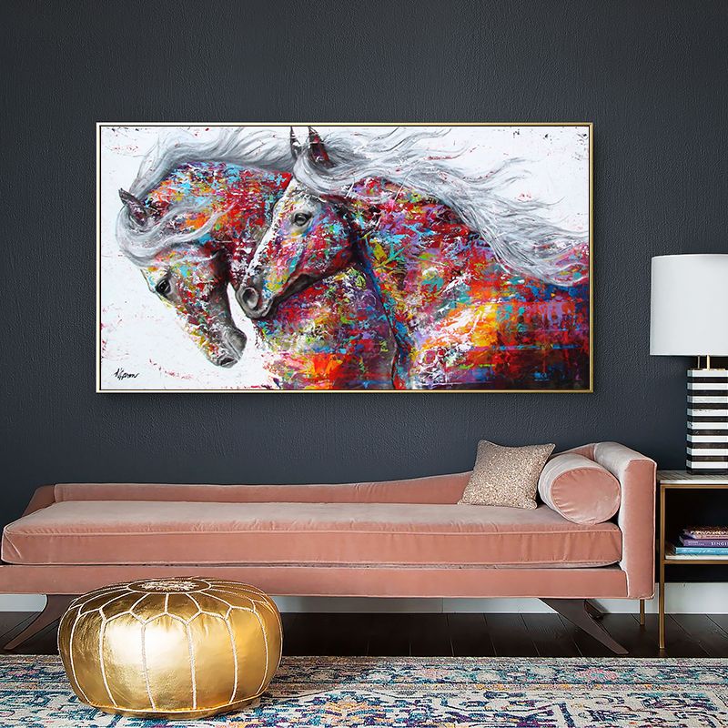 Compre Imprimir Imagem Colorida Cavalos Decorativa Canvas Poster Nordic Art Parede De Animais Pintura Abstrata Modern Living Room Decoration De Cyon2017 78 89 Pt Dhgate Com
