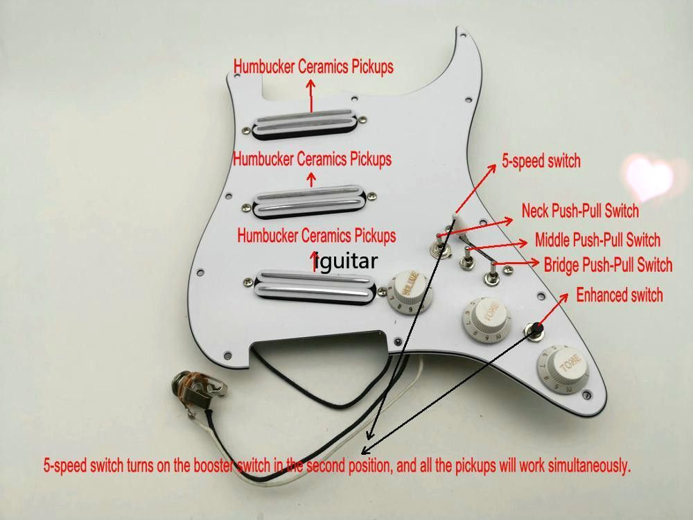 Compre Función Múltiple Guitarra Pastillas Humbucker Caliente Pickguard SSS  Seguimiento De La Guitarra Del Arnés De Cableado Potes Push Pull Adapta  Stratocaster A 71,62 € Del Iguitar | Es.Dhgate.Com