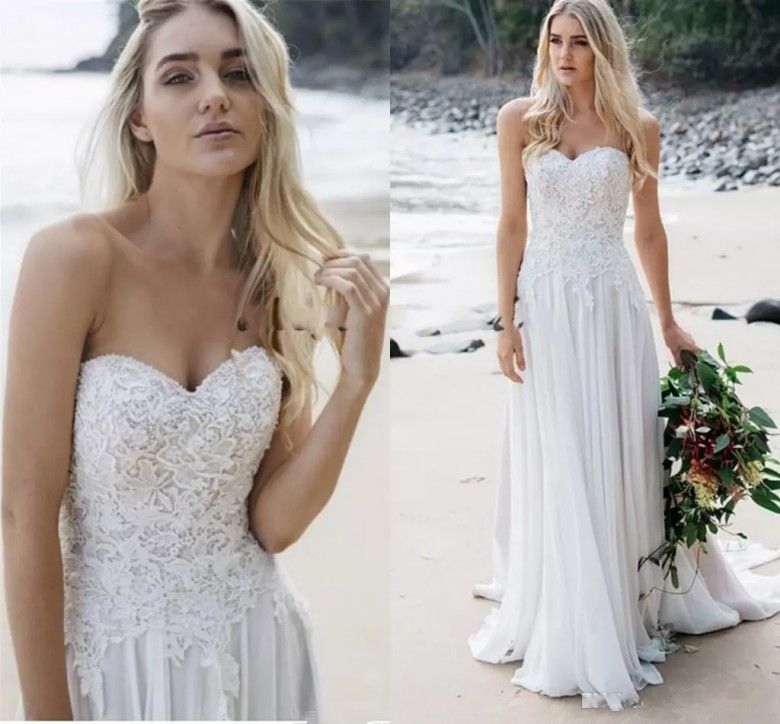 beach flowing wedding dresses