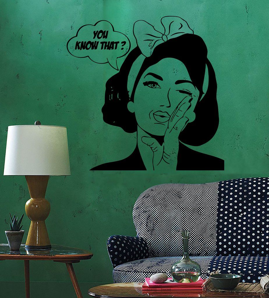 Sexy Girl Woman Teen Wall Stickers Quote You Know What Pop Art Bedroom Wall Decal Waterproof Vinyl Autocollant Mural Train Wall Stickers Tree Decals