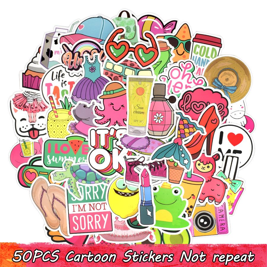 50 waterproof stickers car window girly pink vinyl stickers