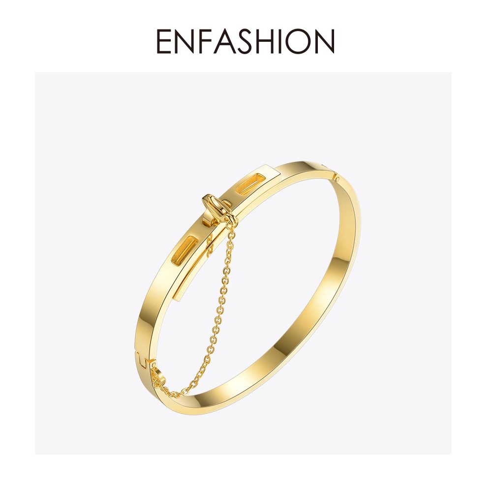 Enfashion Safety Chain Cuff Bracelet 