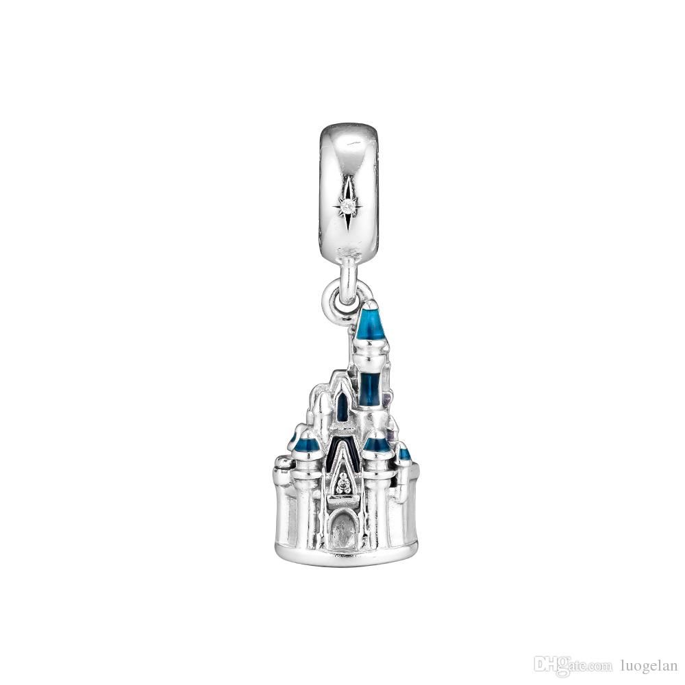 Fashion 925 Silver castle Charm European Spacer Beads Fit Necklace Bracelet #/%