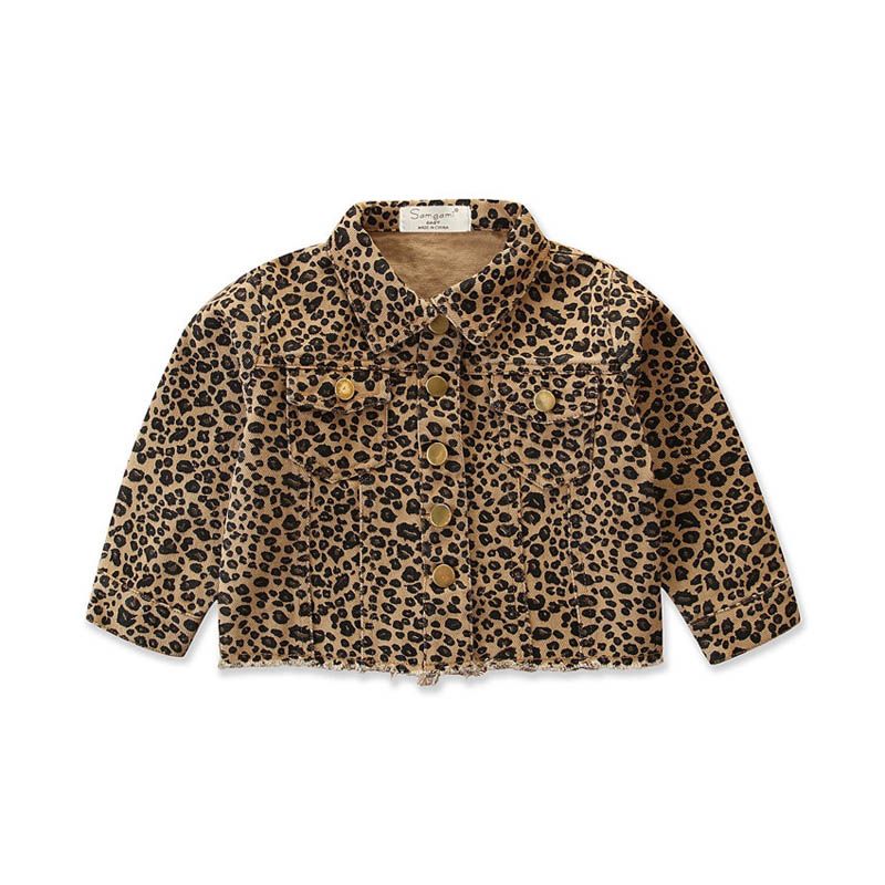leopard print girls coat