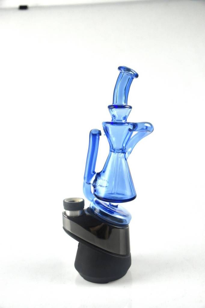 blått toppglas