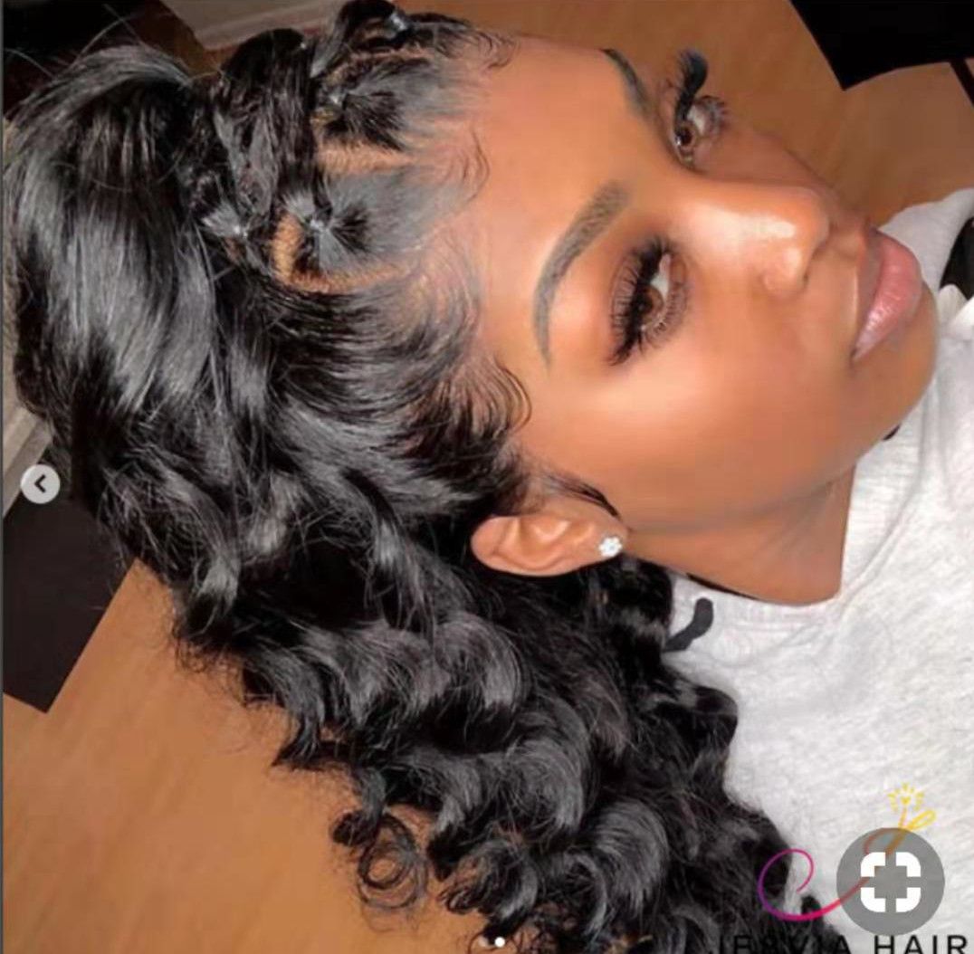 Women S Color1 Long Sprial Curly Human Hair Ponytail With Clip