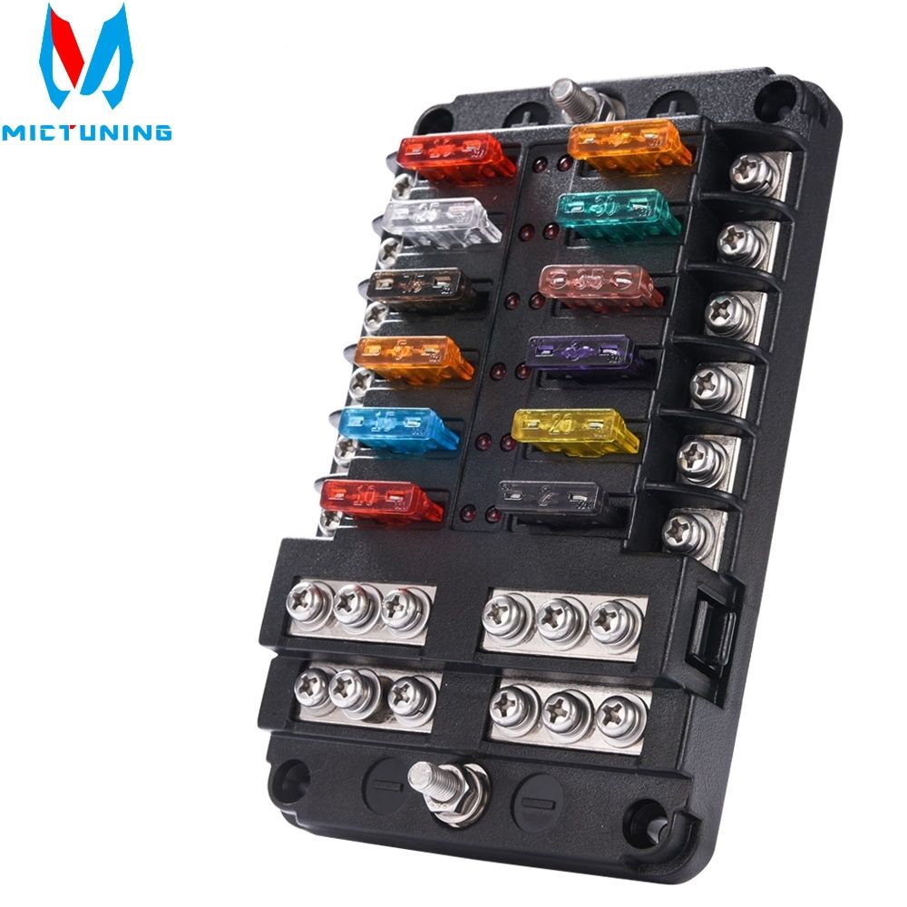 2020 Mictuning 6 12 Way Circuit Car Fuse Box Waterproof 32v Terminal Fuse Box Block Auto Car Holder With Led Indicator Sticker From Atuomoto 25 06