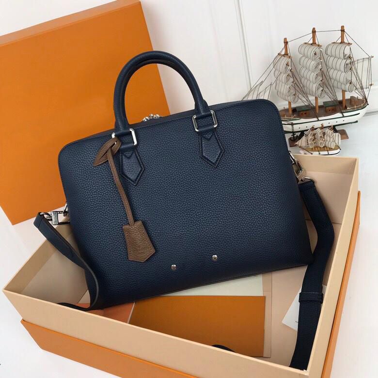Compre La Bolsa De Cuero De Lujo Para Hombre De La Cartera Del Hombro Negro  LVS Cuero Auténtico Portátil Bolso De La Manera Marca De Negocios De  CrossBody Bolsas De Mensajero Para