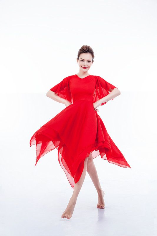 red contemporary costume