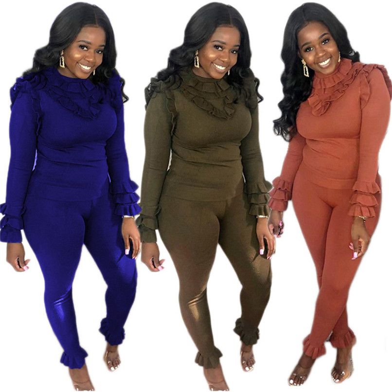 2 piece ruffle sweatsuit