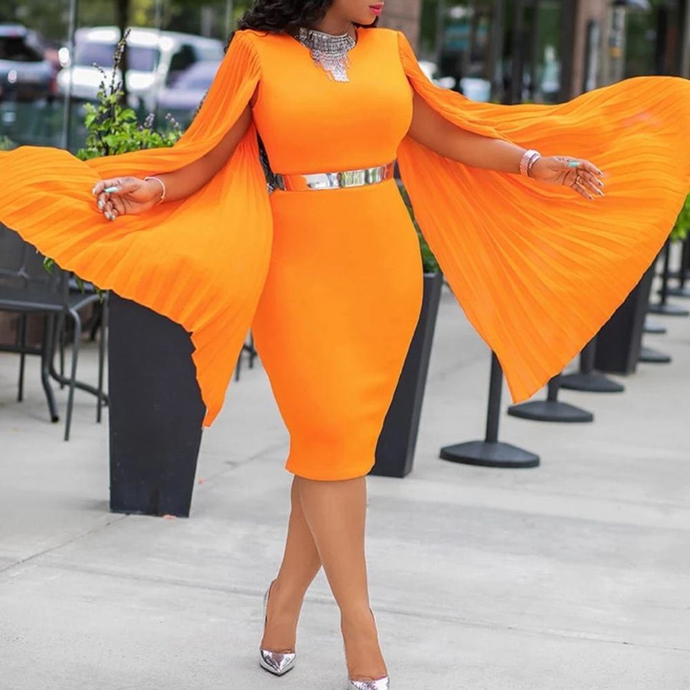 orange summer dresses plus size