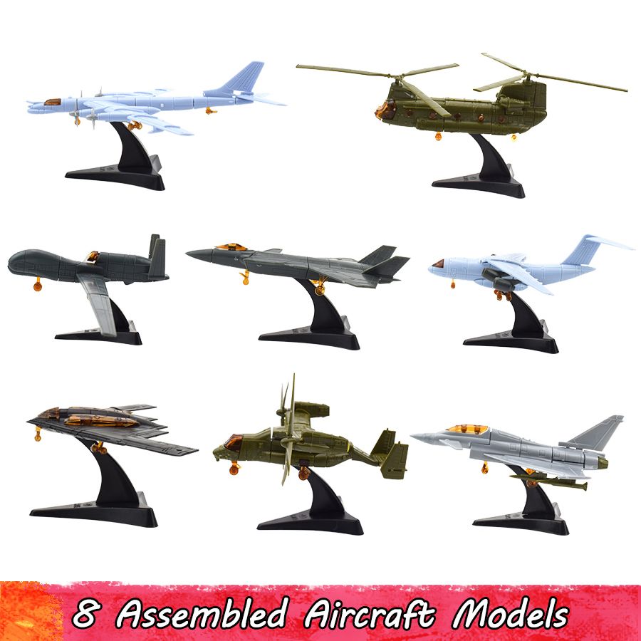 10 Pcs DIY 3D Blocks Assemble Aircraft Puzzles Toys Models Building Toy Newest