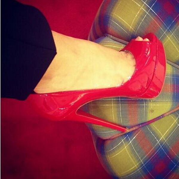 red bottom heels with diamonds