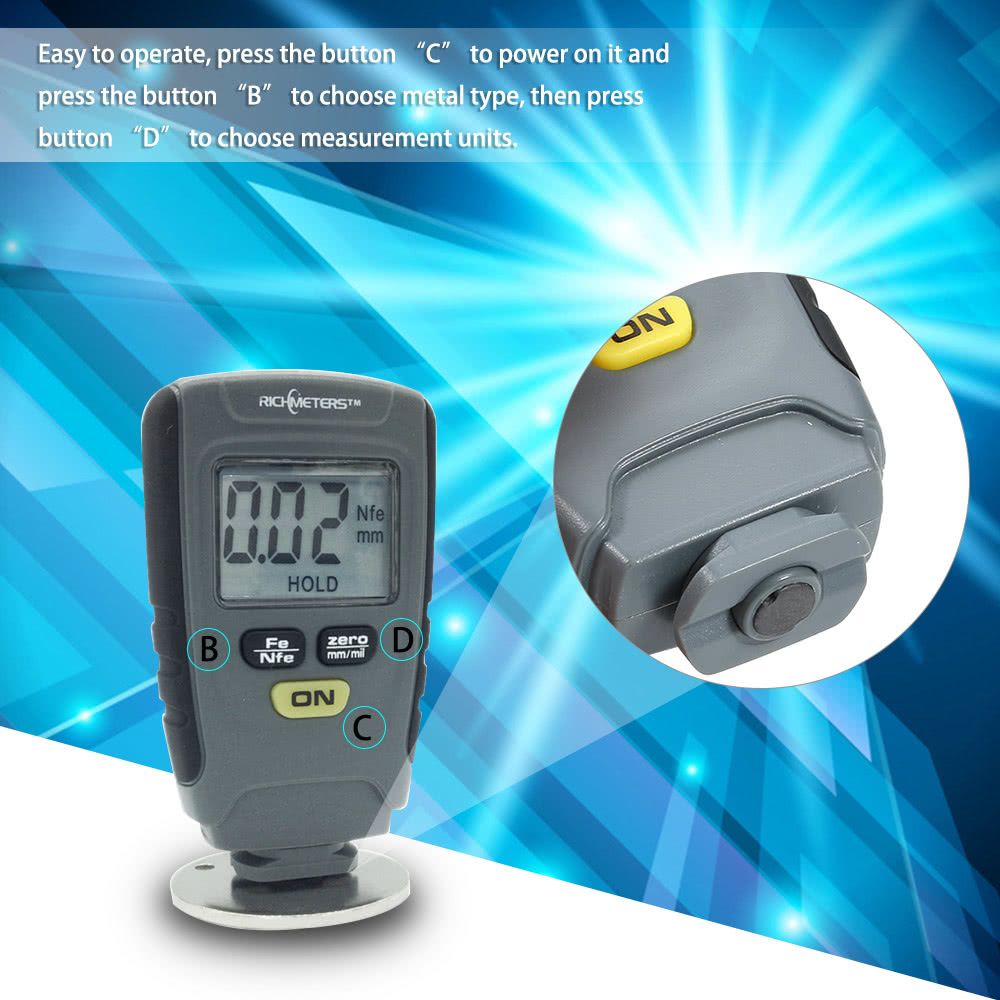 NFe mit LCD-DisplayQ RM660 Tragbares Schichtdickenmessgerät Fe