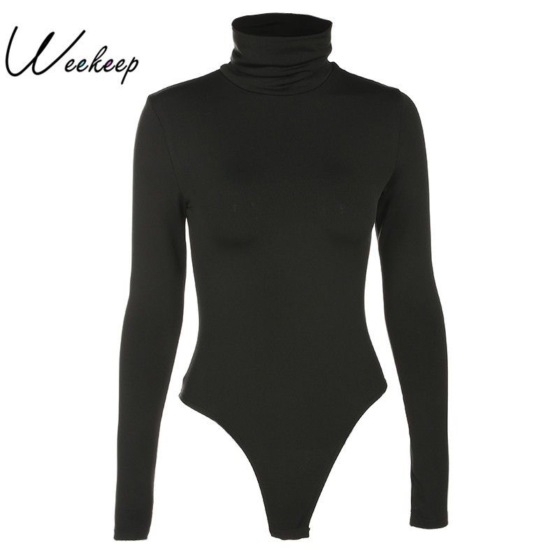 black long sleeve turtleneck bodysuit