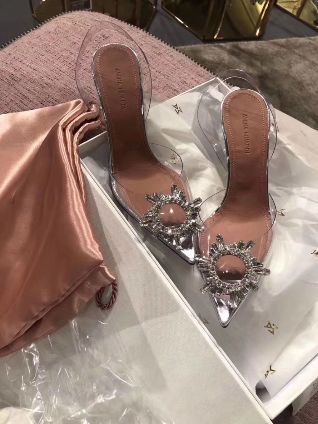 2020 New Fashion Sandals Transparent Women Shoes High Heels