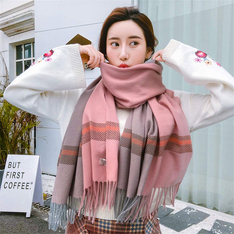 2019 Otoño Invierno Mujer de lana a cuadros de la de las mujeres cachemira