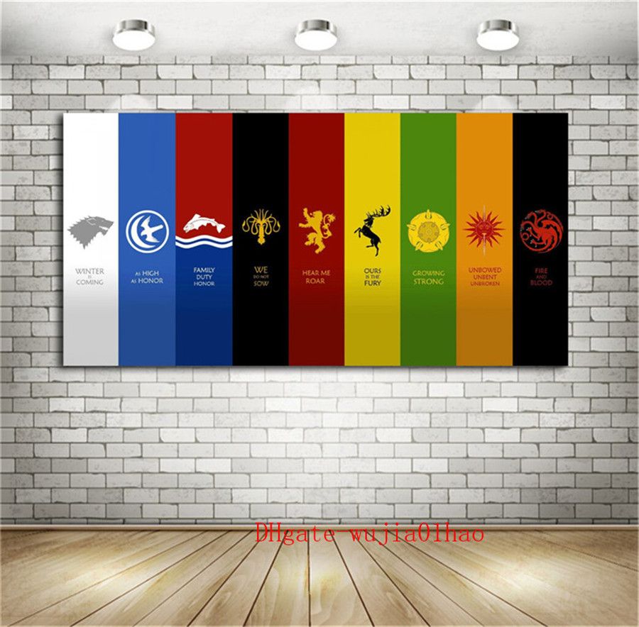 2019 House Stark Of Winterfell Game Of Thrones Canvas Painting Living Room Home Decor Modern Mural Art Oil Painting From Wujia01hao 8 05