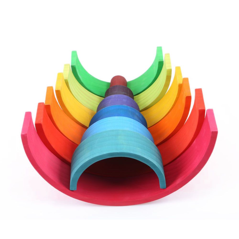 wooden rainbow blocks