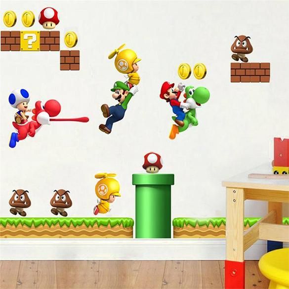 Compre 14 New Arrival Parede Super Mario Bros Quarto Boy Criancas Quarto Do Bebe Art Decalque Mural Etiqueta Decor Atacado Frete Gratis De Qiansuning 175 41 Pt Dhgate Com