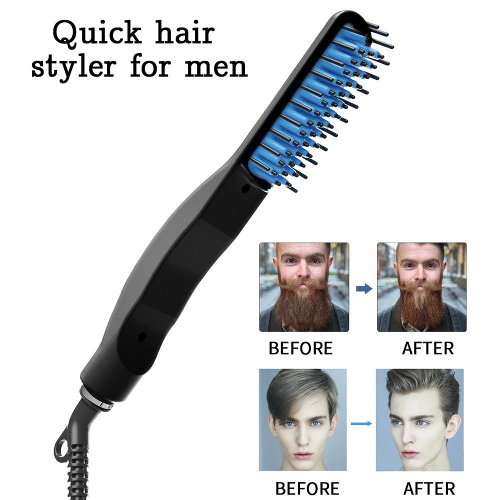 2019 New Men Quick Beard Straightener Styler Comb Lcd