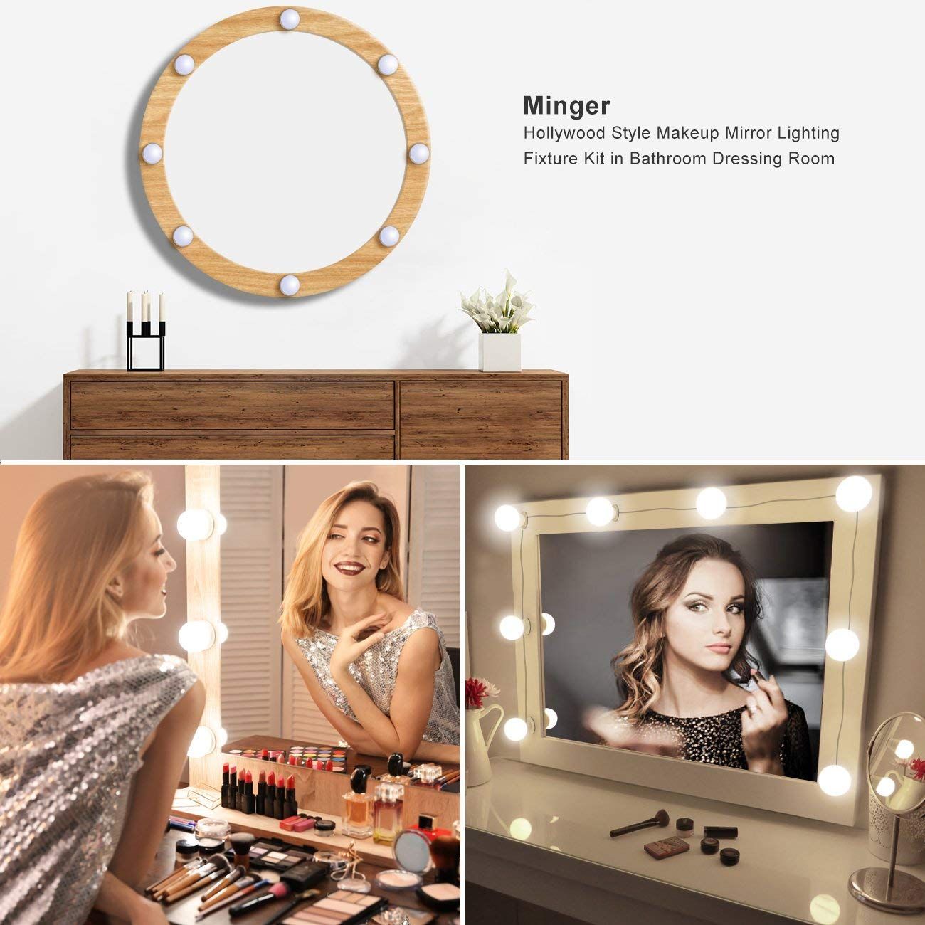 24 Hollywood Style Vanity Mirror Lights Dimmable LED Light Bulbs Kit Lighting Fixture Strip For Makeup In Bathroom Dressing Room Mirror Not From 24 Hollywood Style Vanity Mirror Lights Dimmable LED Light Bulbs Kit Lighting Fixture Strip For Makeup In Bathroom Dressing Room Mirror Not From