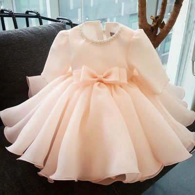 long sleeve baby party dress