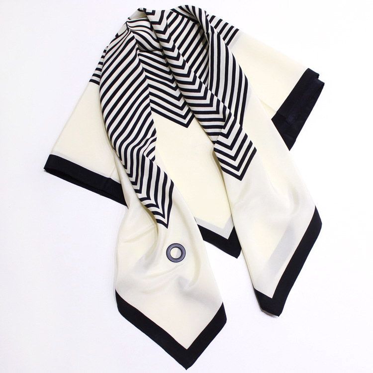 black and white silk scarf
