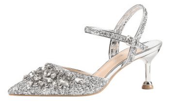 B silver 6cm heel