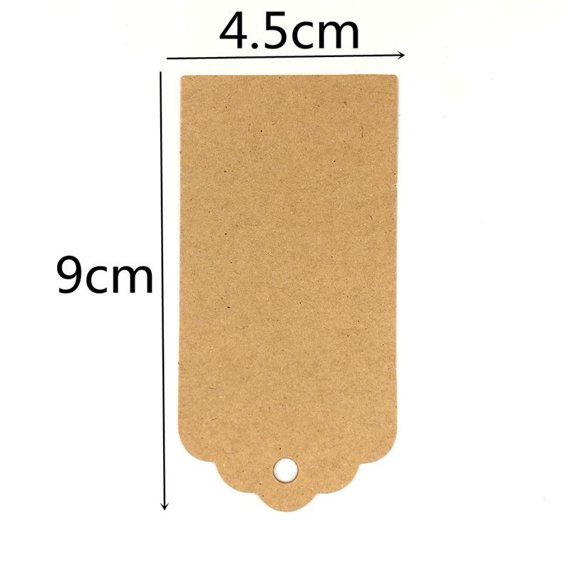 100Pcs Vintage Blank Brown Kraft Paper Hang Tags Wedding Favor Label Gift Cards 